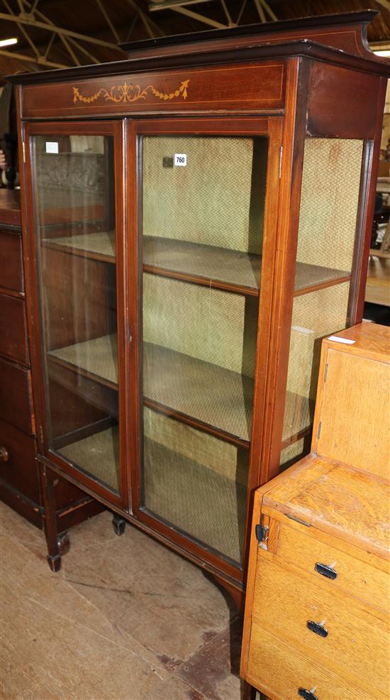 Edwardian inlaid display cabinet